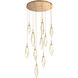 Rock Crystal LED 32.3 inch Novel Brass Chandelier Ceiling Light, Round Multi-Port