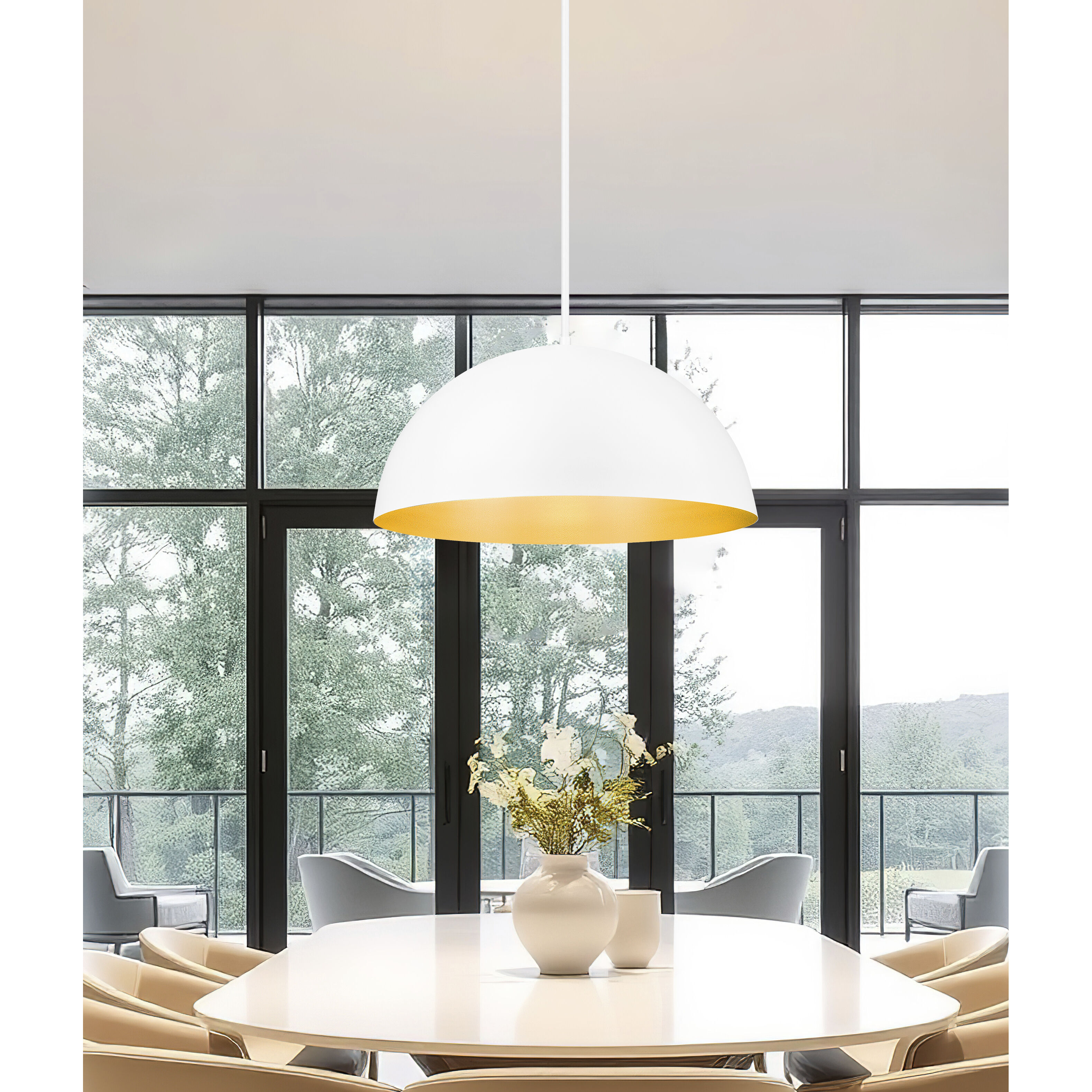 Vega Pendant Ceiling Light in Matte White