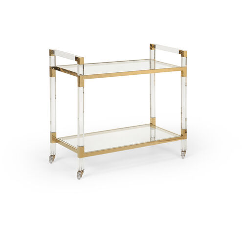 Chelsea House Clear/Clear/Polished Brass Bar Cart