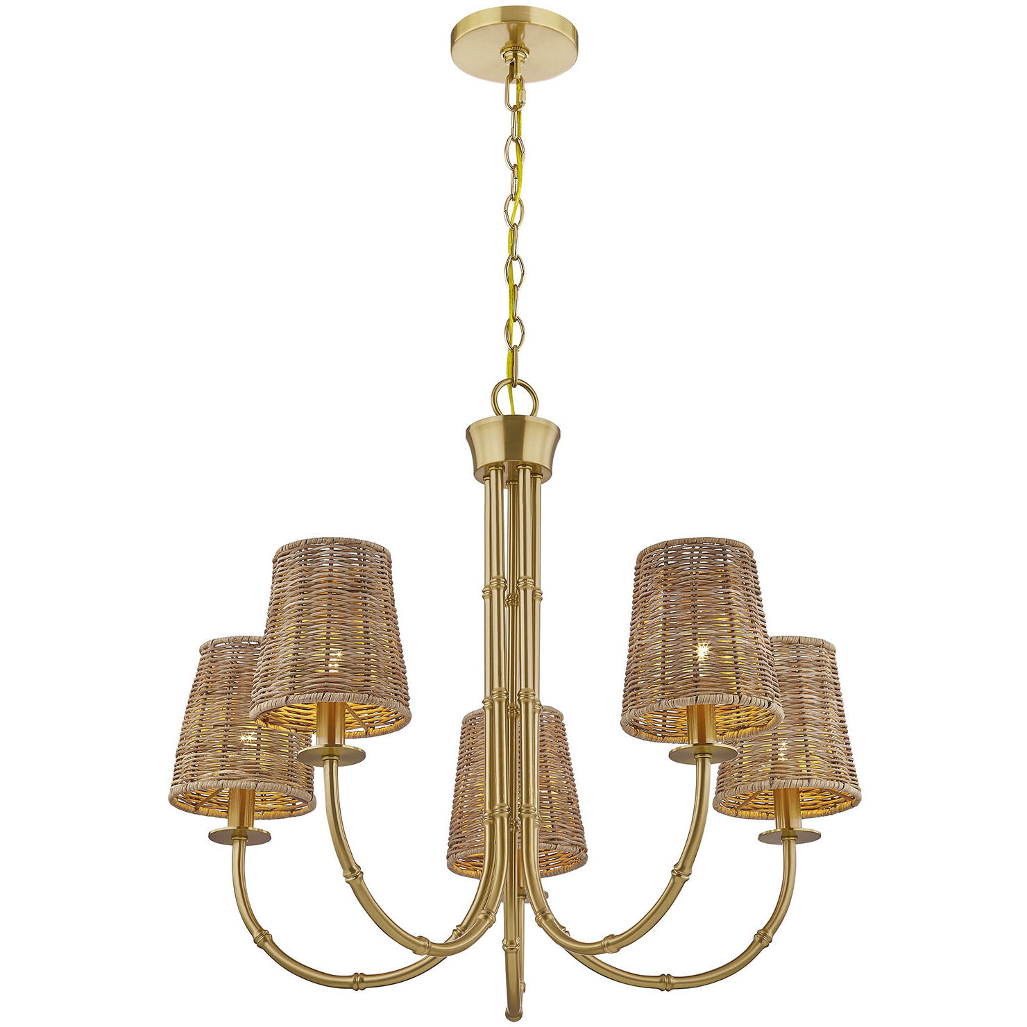 Ashbury 5 Light 27.5 inch Warm Brass Chandelier Ceiling Light