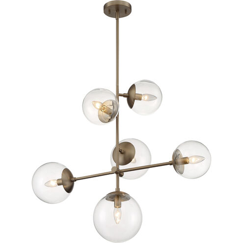 Sky 6 Light 16 inch Burnished Brass Pendant Ceiling Light