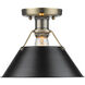 Yep Orwell 1 Light 10 inch Aged Brass Flush Mount Ceiling Light in Matte Black, Damp
