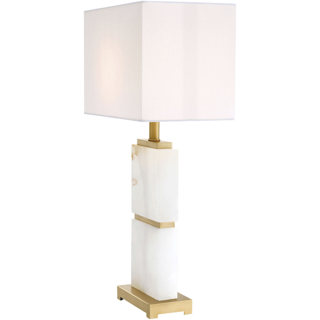 Robbins 28.15 inch 40 watt Alabaster with Matte Brass Table Lamp Portable Light