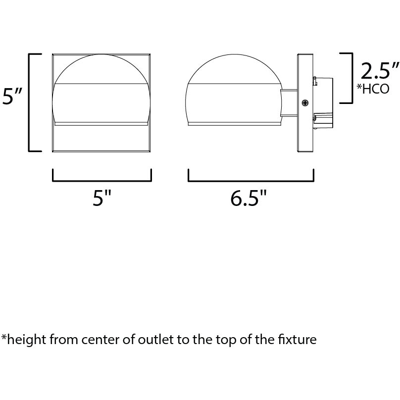 Modular LED 5 inch Black Outdoor Wall Sconce