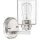 Neighborhood Bolden 1 Light 5 inch Brushed Polished Nickel Wall Sconce Wall Light in Clear Seeded, Neighborhood Collection