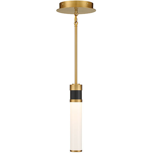 Abel LED 8.25 inch Matte Black with Warm Brass Accents Mini-Pendant Ceiling Light