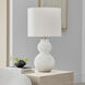 Drew & Jonathan Buckley 27.38 inch 9.00 watt Gloss White Table Lamp Portable Light