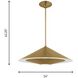 Kelly by Kelly Wearstler Echo 1 Light 24 inch Burnished Brass Pendant Ceiling Light