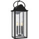 Damian 3 Light 22.5 inch Matte Black Outdoor Wall Lantern