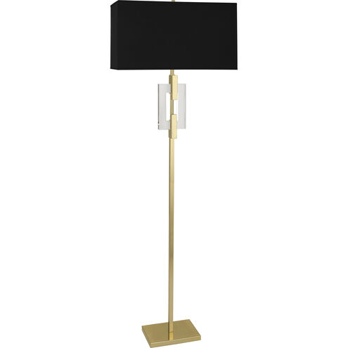 Lincoln 63 inch 150.00 watt Modern Brass Floor Lamp Portable Light in Black With Matte Gold