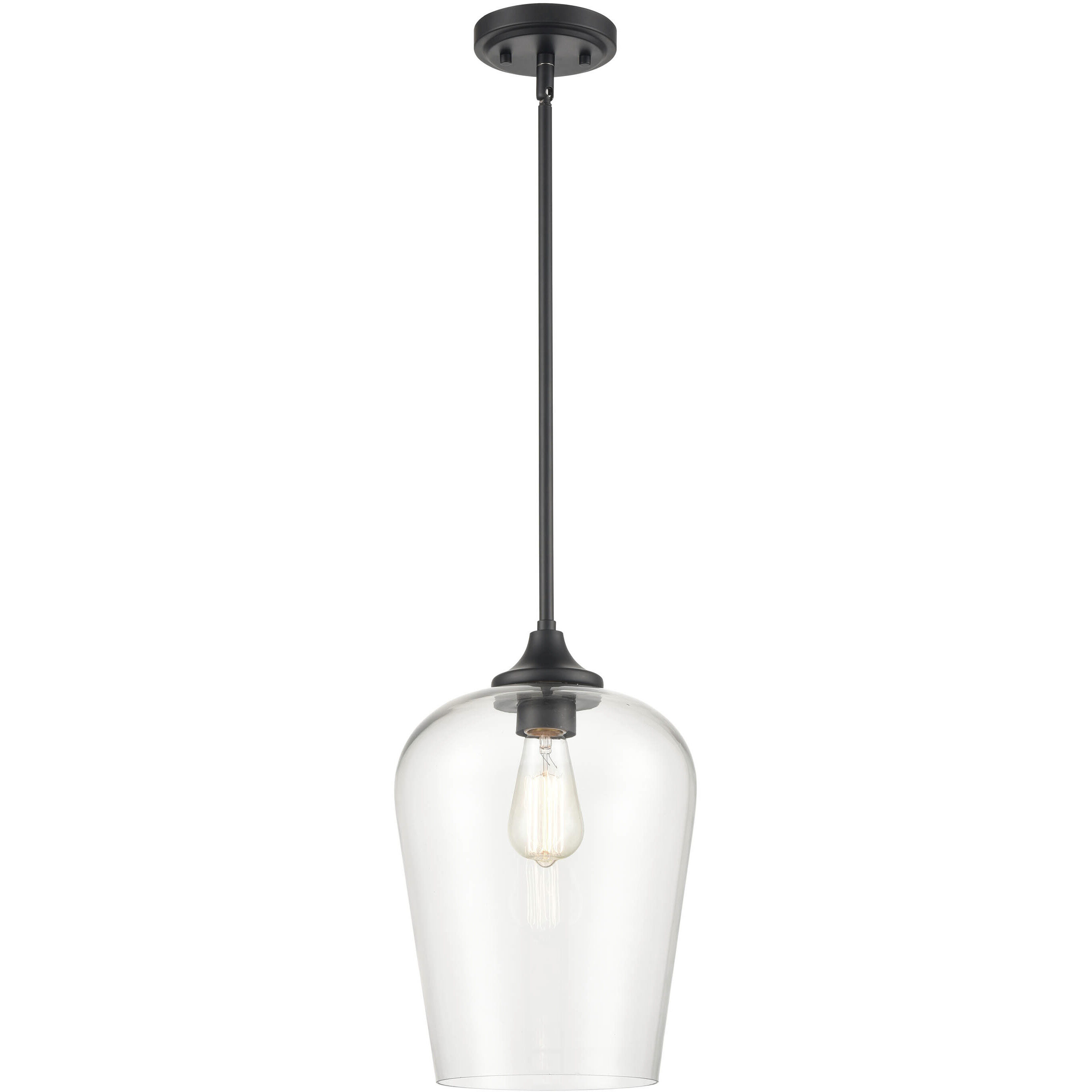 Ashford 1 Light 10 inch Matte Black Mini Pendant Ceiling Light