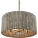 Abaca 4 Light 18 inch Polished Nickel with Gray Chandelier Ceiling Light