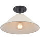 Rydell 1 Light 14 inch Matte Black Semi Flush Mount Ceiling Light