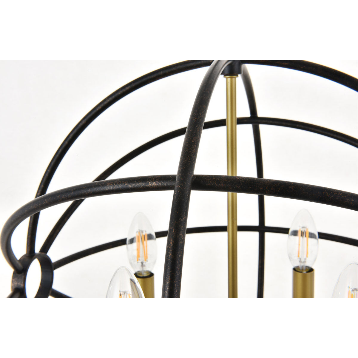 Octavia 4 Light 18 inch Brass and Dark Brown Pendant Ceiling Light