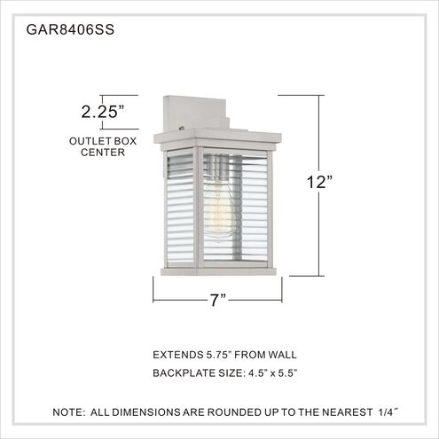 Gardner 1 Light 12 inch Stainless Steel Outdoor Wall Light