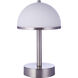Rechargable Portable 11 inch 5 watt Brushed Polished Nickel Table Lamp Portable Light