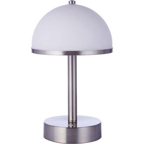 Rechargable Portable 11 inch 5 watt Brushed Polished Nickel Table Lamp Portable Light