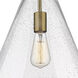 Newton Cone 1 Light 14 inch Brushed Brass Pendant Ceiling Light in Seedy Glass