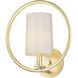 Meridian 1 Light 12.5 inch Natural Aged Brass Semi-Flush Mount Ceiling Light