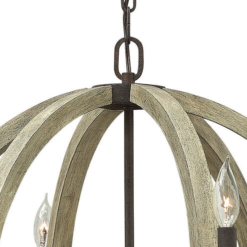 Middlefield LED 31 inch Iron Rust Chandelier Ceiling Light, Orb