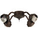 Universal LED Aged Bronze Textured Fan Light Fitter, Shades Sold Separately