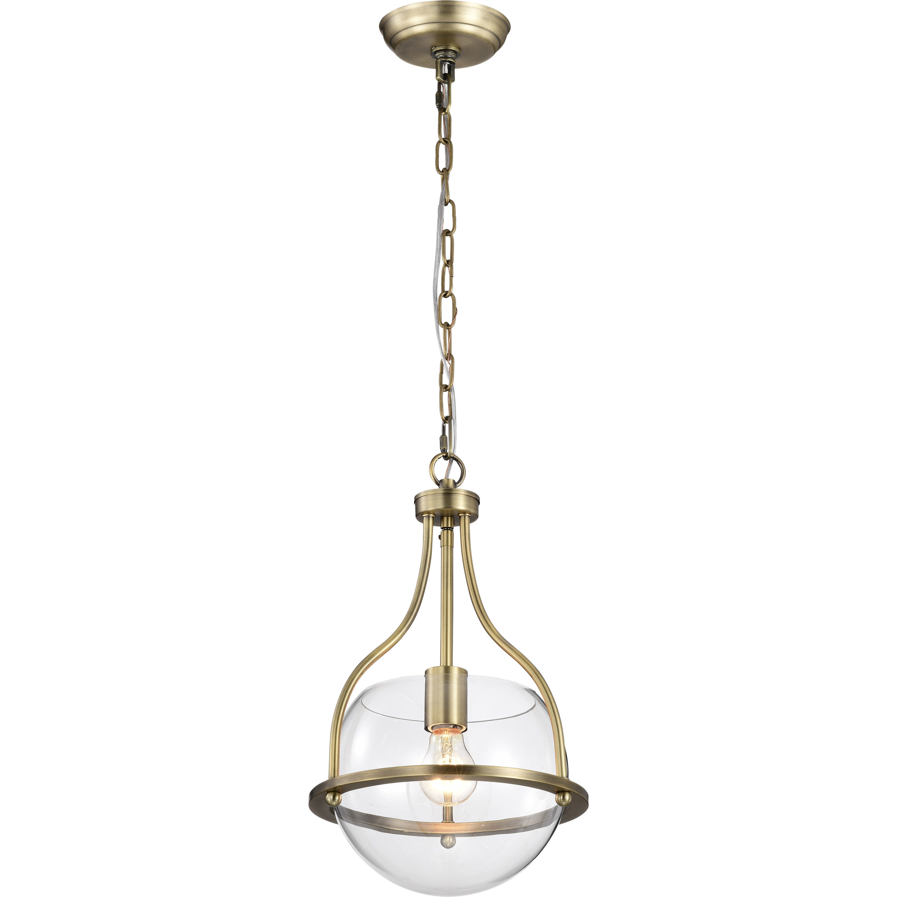 Amado 1 Light 10 inch Vintage Brass Pendant Ceiling Light