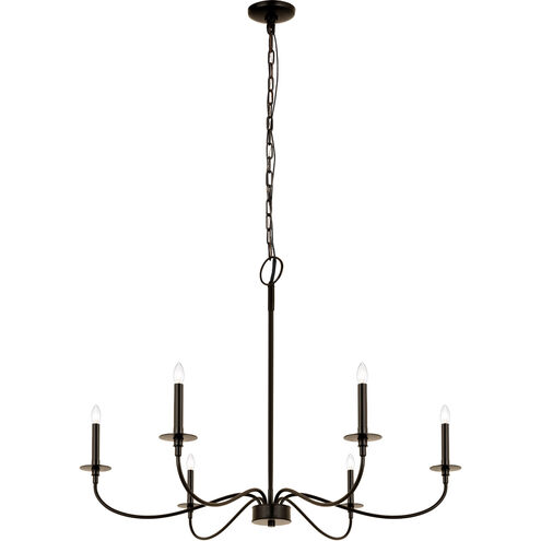 Arrington 6 Light 42 inch Matte Black Chandelier Ceiling Light