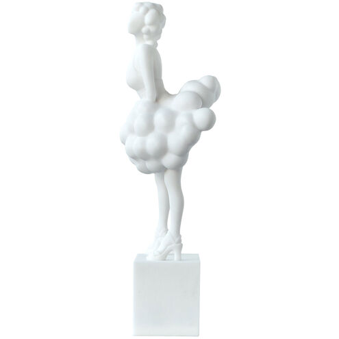 Artificial White Marble Stone Lady Figurine White Table Decor