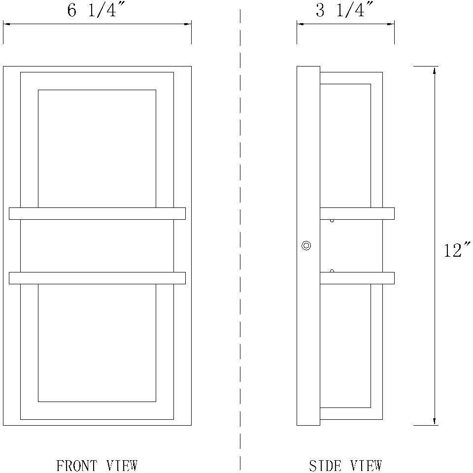 Eclipse LED 12 inch Black Outdoor Wall Light