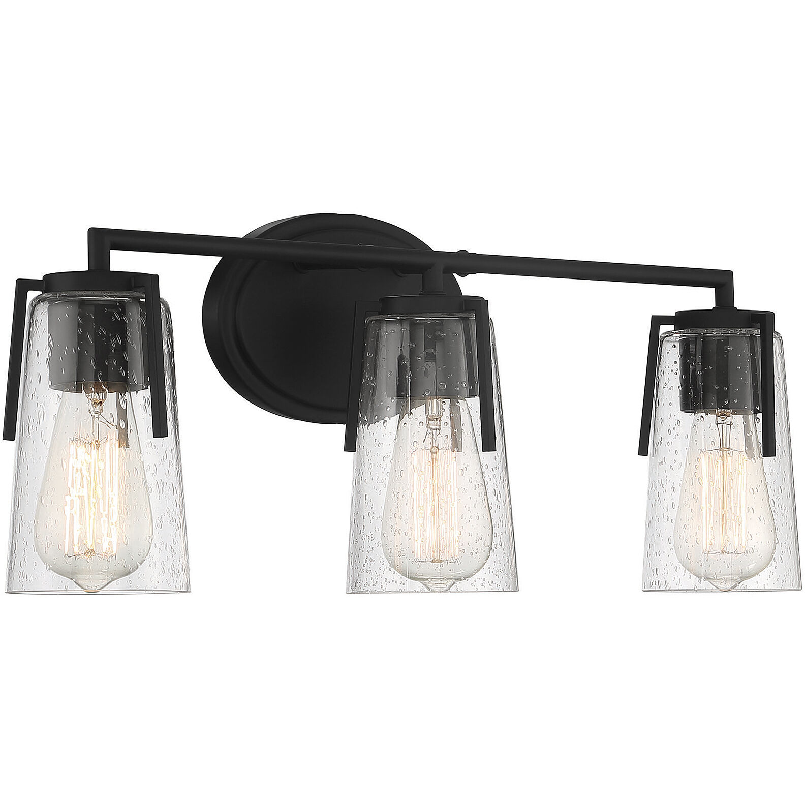 Sacremento 3 Light 24 inch Black Bathroom Vanity Light Wall Light, Essentials