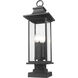 Tiberius 4 Light 27 inch Black Outdoor Pier Mounted Fixture
