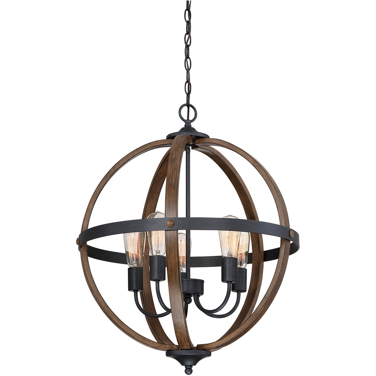 今週のおすすめ製品 Meridian M70041WB Black with Wood inch 22 Light 5 Farmhouse ライト・ランタン