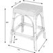 Robias Rectangular Rattan 24.5" Counter Stool in White and Sky Blue Dot