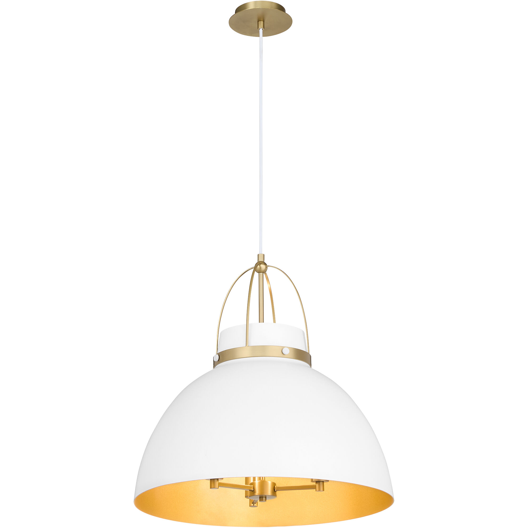 Pruitt 3 Light 21 inch Studio White and Aged Brass Pendant Ceiling Light