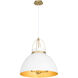 Pruitt 3 Light 21 inch Studio White and Aged Brass Pendant Ceiling Light