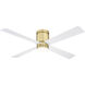 Kwartet 52 inch Brushed Satin Brass with Matte White Blades Ceiling Fan