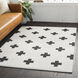 Moroccan Shag 114.17 X 78.74 inch Black/Off-White/Charcoal/White Machine Woven Rug in 7 x 9, Rectangle