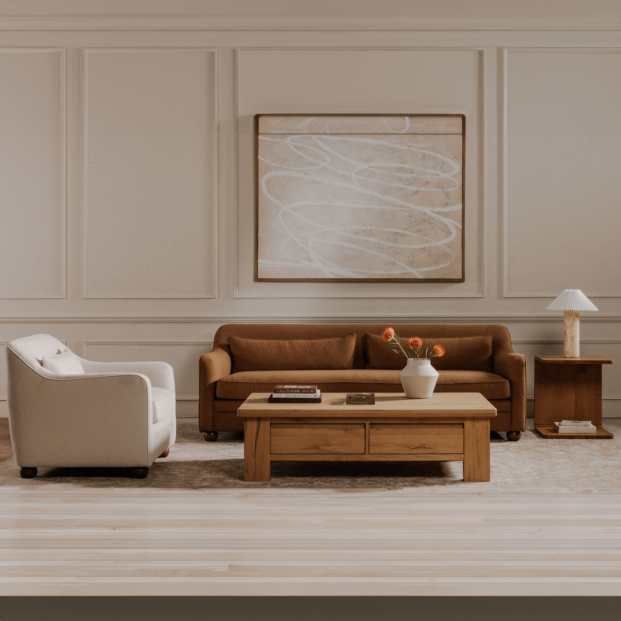 Amira Beige Accent Chair