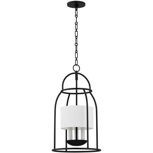 Delia 3 Light 12.25 inch Aged Iron Hanging Lantern Ceiling Light