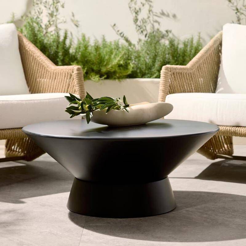 Etta 48 inch Black and Bronze Outdoor Coffee Table