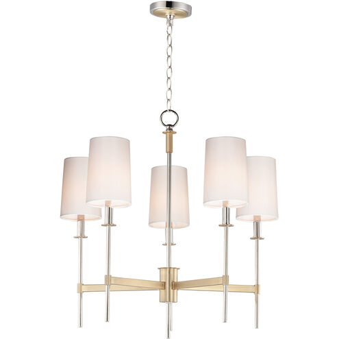 Uptown 5 Light 26 inch Satin Brass/Polished Nickel Chandelier Ceiling Light