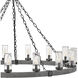 Open Air Sawyer LED 46 inch Aged Zinc with Distressed Black Outdoor Hanging