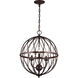 Sequoia 3 Light 16 inch Rubbed Oil Bronze Pendant Ceiling Light