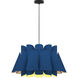Federica 1 Light 26.8 inch Black Pendant Ceiling Light in Blue/Ash, WEP Collection