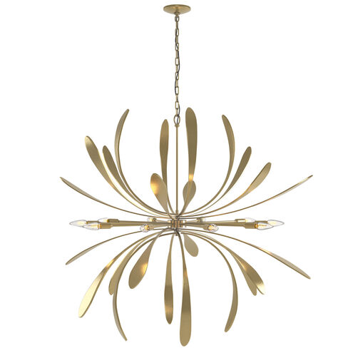 Dahlia 10 Light 48.9 inch Modern Brass Chandelier Ceiling Light, Large