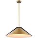 Baltic 3 Light 24 inch Black and Brass Down Pendant Ceiling Light