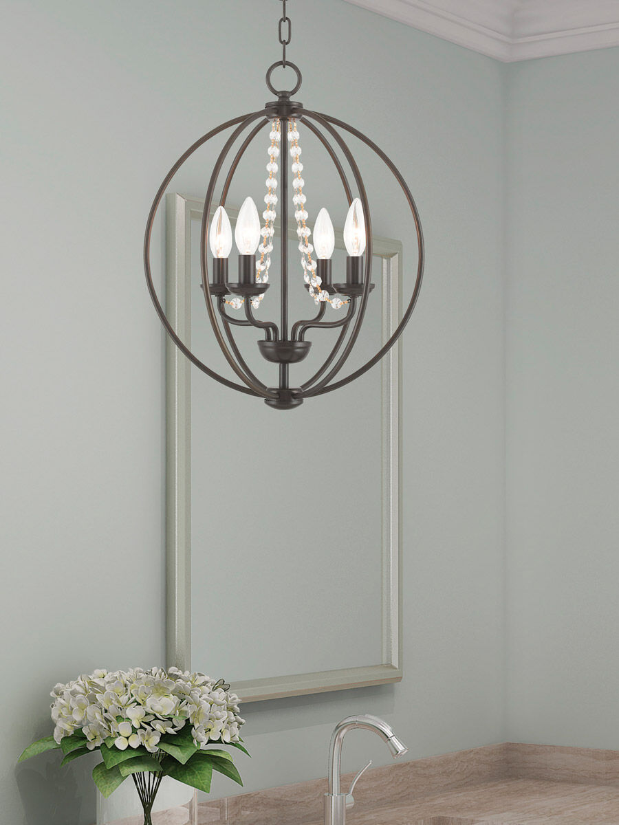 Arabella 4 Light 15 inch English Bronze Convertible Mini Chandelier/Ceiling Mount Ceiling Light