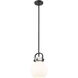 Newton Sphere 1 Light 8 inch Matte Black Mini Pendant Ceiling Light in Matte White Glass