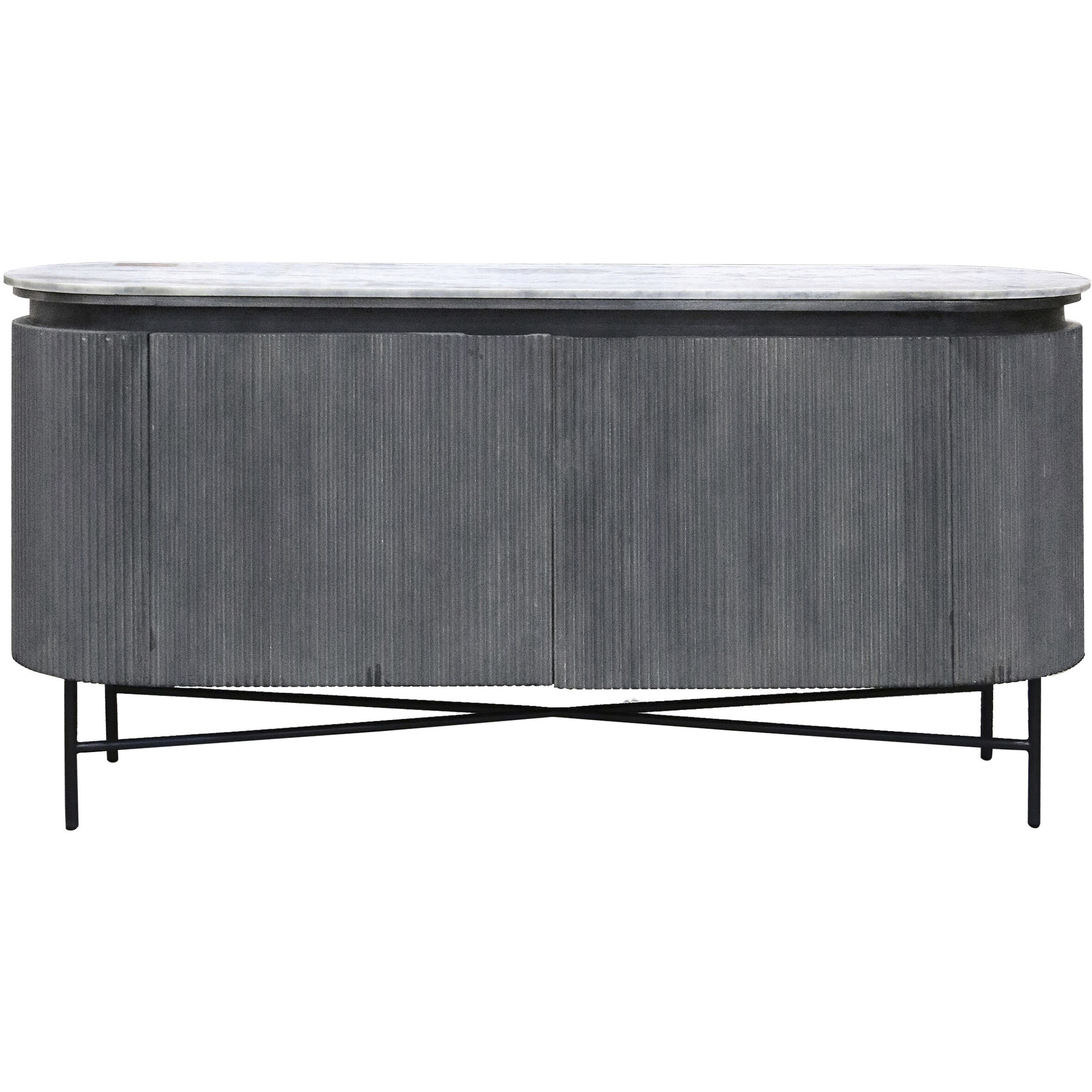 Gemma 64 X 19 inch White and Charcoal and Black Sideboard