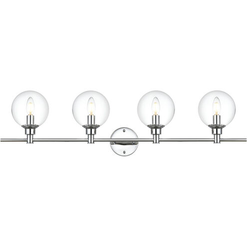 Jaelynn 4 Light 38 inch Chrome Bath Sconce Wall Light